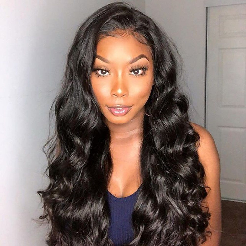 Body Wave 360 Lace Front Wigs Human Hair Pre Plucked Bleached Knots 360 Lace Frontal Wig Free Part 180% Density