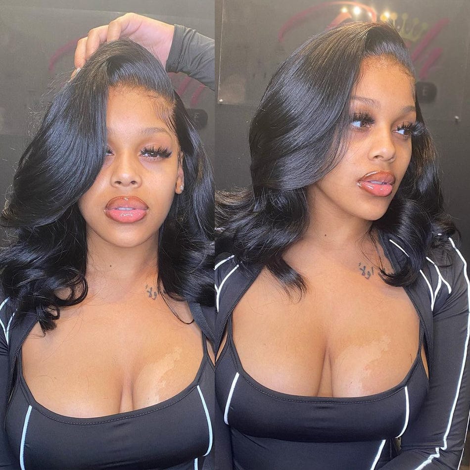 Body Wave HD Short Bob Wig 13x4 Lace Front Human Hair Brazilian Remy 4x4 Closure Loose Pre Plucked 150 Density For Black Women