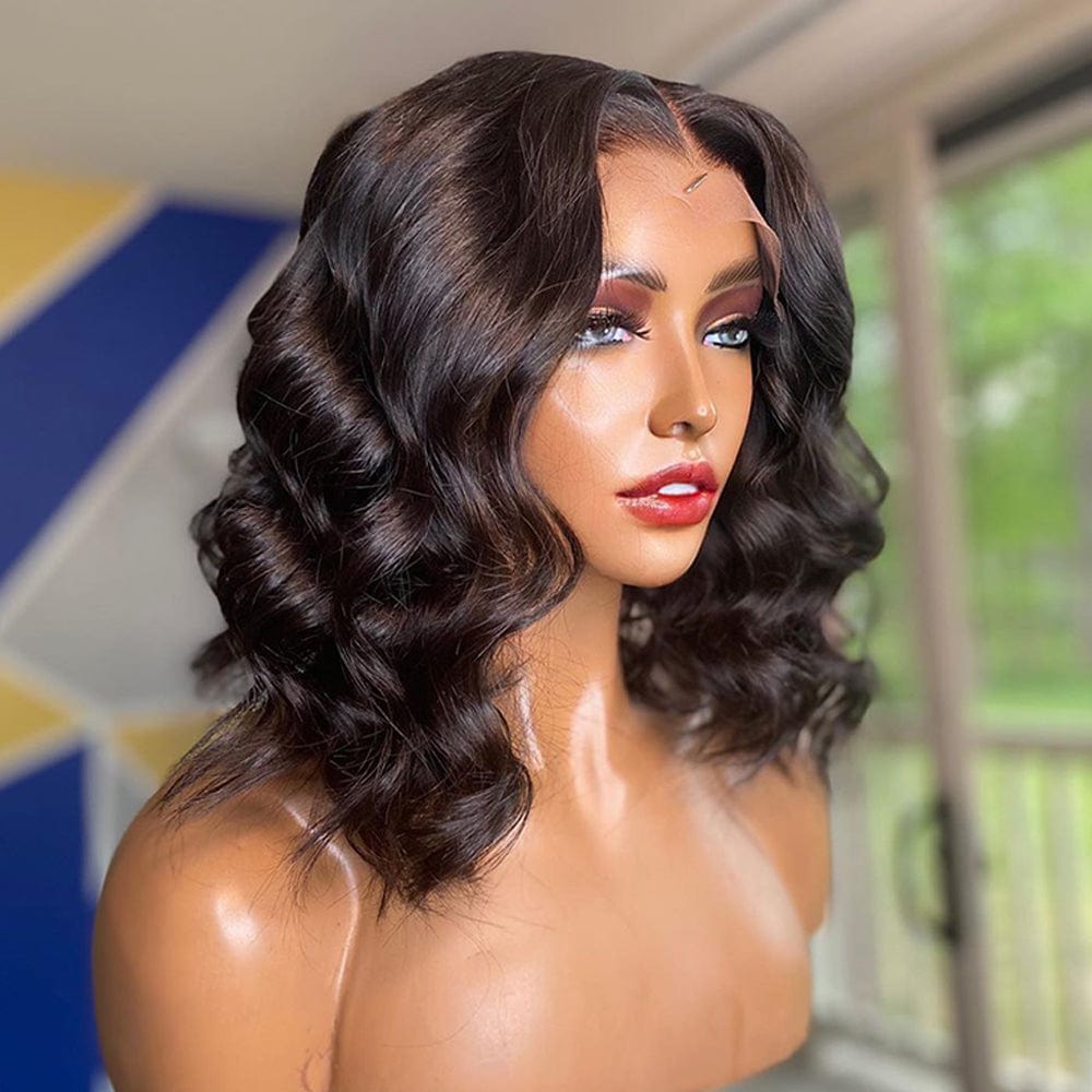 Body Wave HD Short Bob Wig 13x4 Lace Front Human Hair Brazilian Remy 4x4 Closure Loose Pre Plucked 150 Density For Black Women