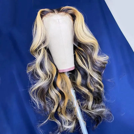 Body Wave Honey Blonde Highlight Lace Part Wig