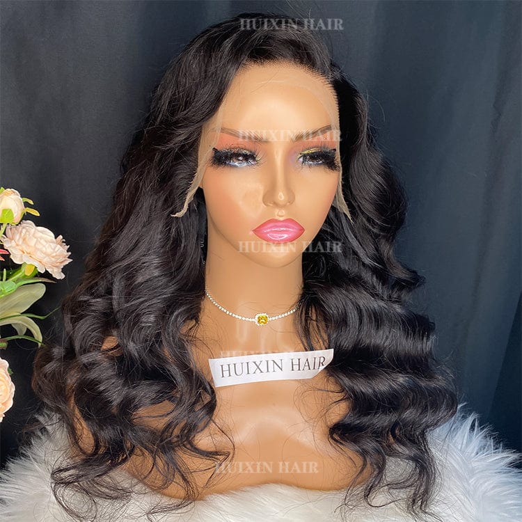 body wave huixin hair Brazilian 100% Unprocessed Virgin remy Human Hair raw body wave 13x4 hd lace frontal wig