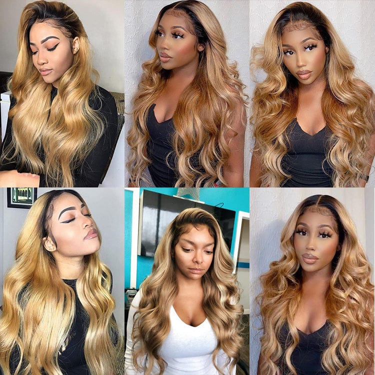 Body Wave Ombre Platinum Honey Blonde 613 Full Lace Wig ombre blonde human hair wig