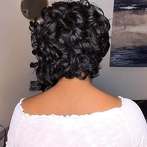 Brazilian Short Bob Pixie Cut Lace Wig With Bang asymmetrical Lace Front Pixie Wigs Human Hair For Black Women