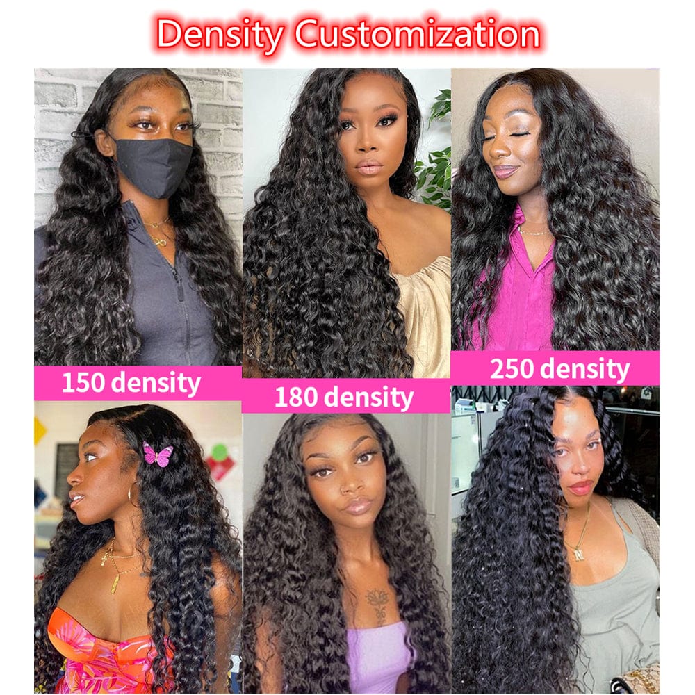 Brazilian Virgin Remy Hair Lace Wigs Pre Plucked 13X4 150% Density Deep T Shape Middle Part HD Lace Frontal Human Hair Wigs