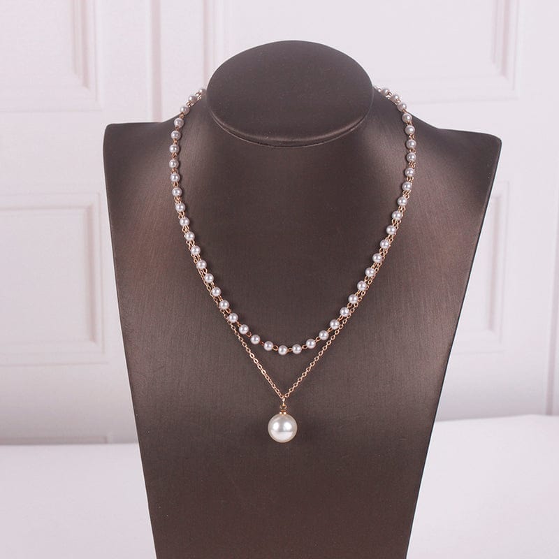 Bride double pearl chain pearl pendant necklace bridal necklace set indian heavy jewellery grey bridal necklace indian