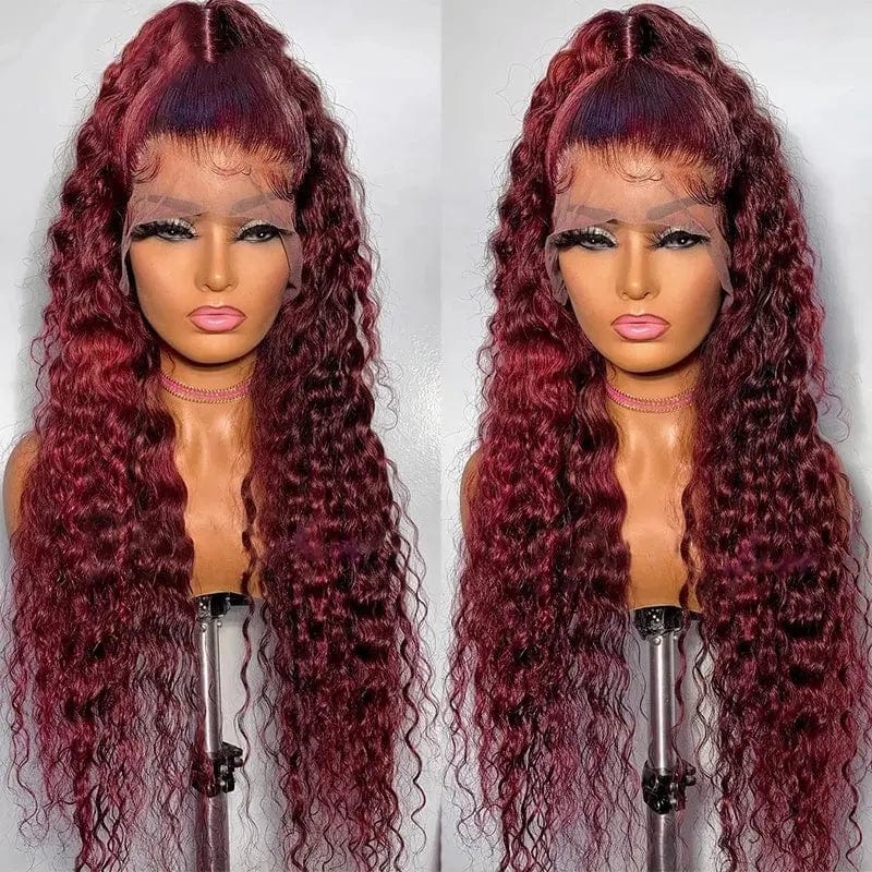 Burgundy 99j Red Deep Curly Human Hair Lace