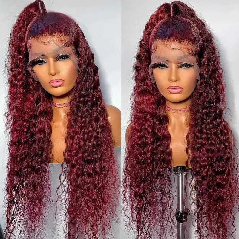 Burgundy 99j Red Deep Curly Human Hair Lace