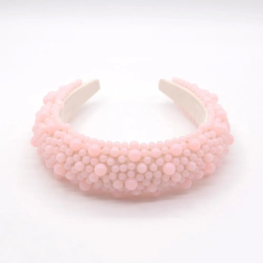 C 4 Black White Gray Pink Pearl Headband