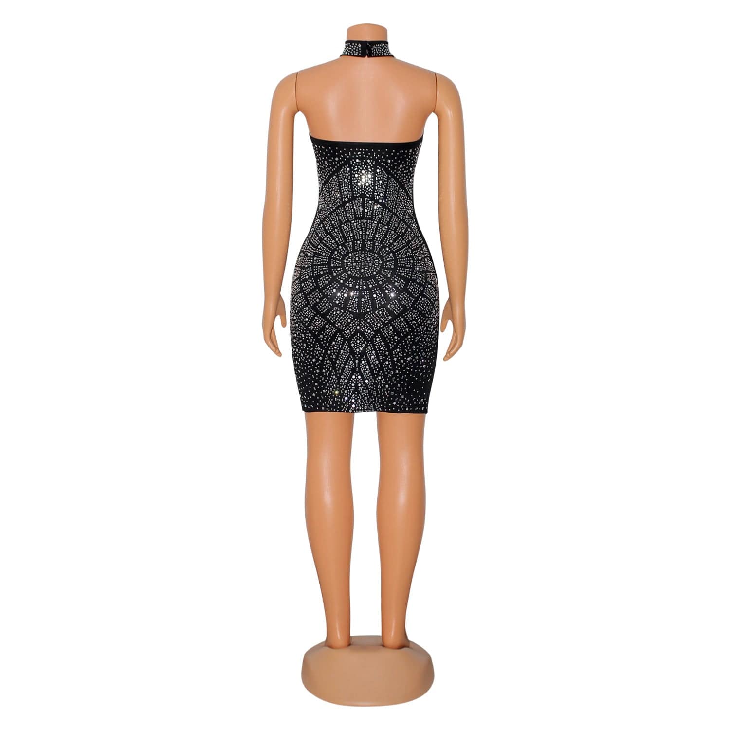 C1102TA58 High Quality Sexy Halter Rhinestone Bodycon Club Mini Dress Women Sehe Fashion