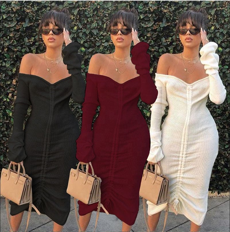 Casual ladies Dress 2022 Autumn Women clothing Office Dress For Women Formal High Quality Elegant Long Sleeve Midi Dresses