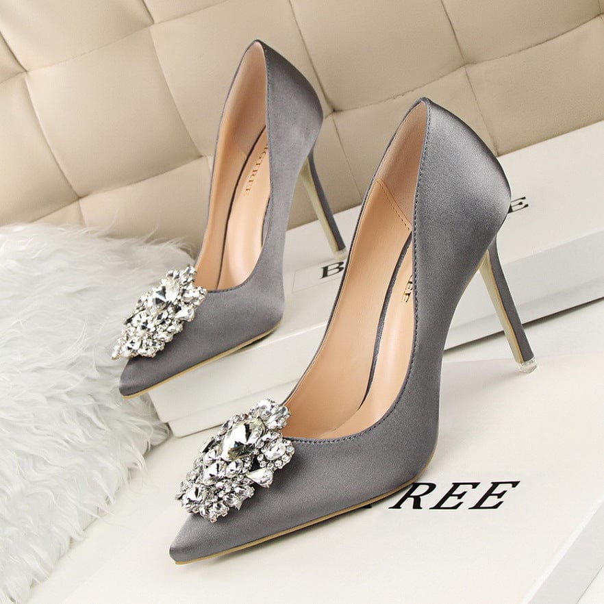 Chaussures a Talons Vert Tacones De Mujer Bling Rhinestone Green Elegant Women Wedding High Heels for Ladies Pumps Shoes