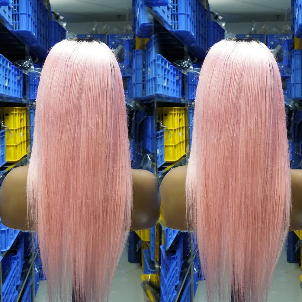 Cheap 100% Raw Pre Plucked Lace Pink Wig