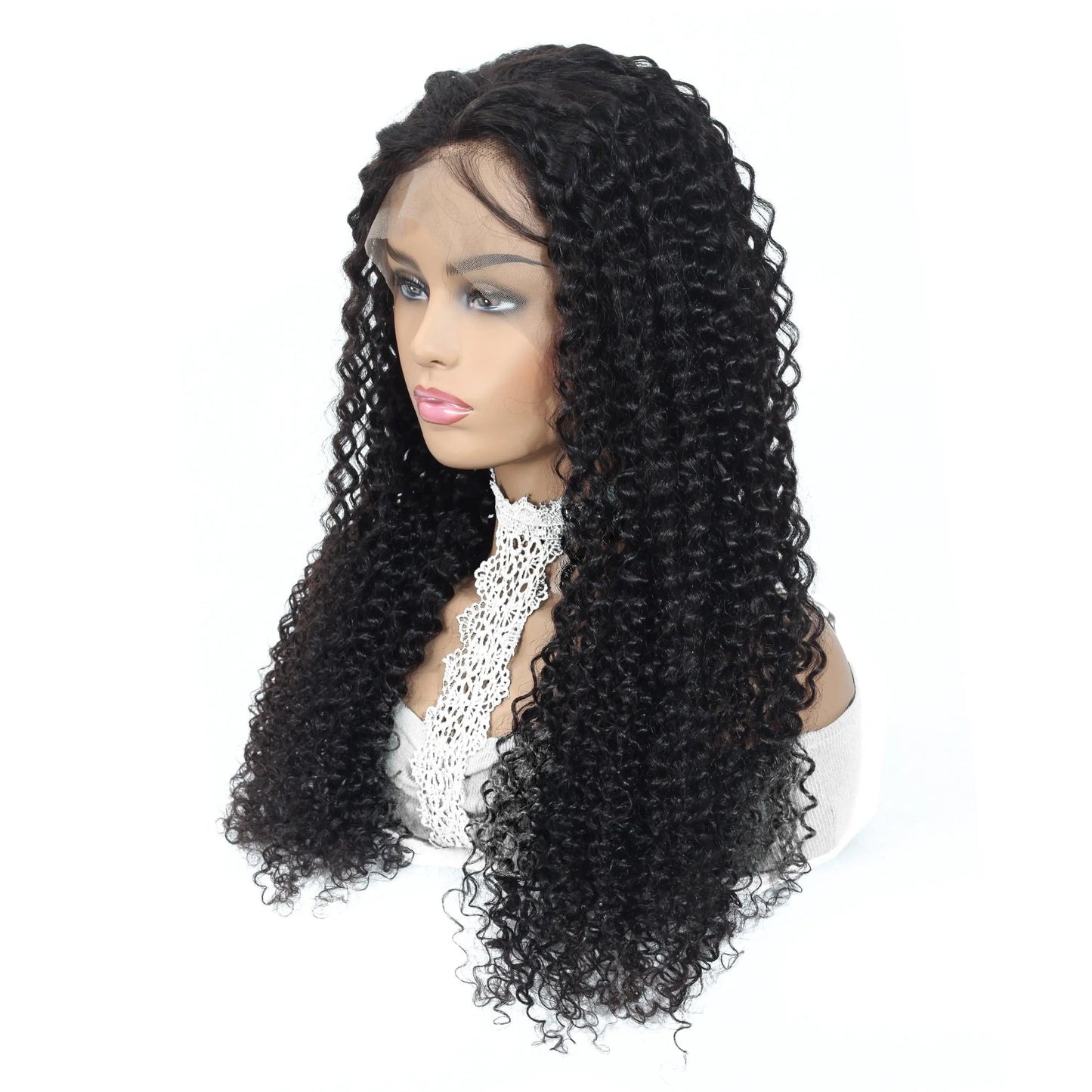 Cheap  Kinky Curly Human Hair Full Lace Wigs