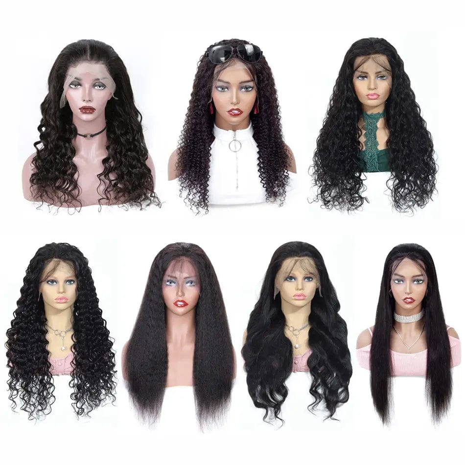 Cheap  Kinky Curly Human Hair Full Lace Wigs