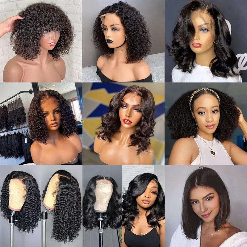 Cheap Price Black Braided Short Peruvian Bob Wig