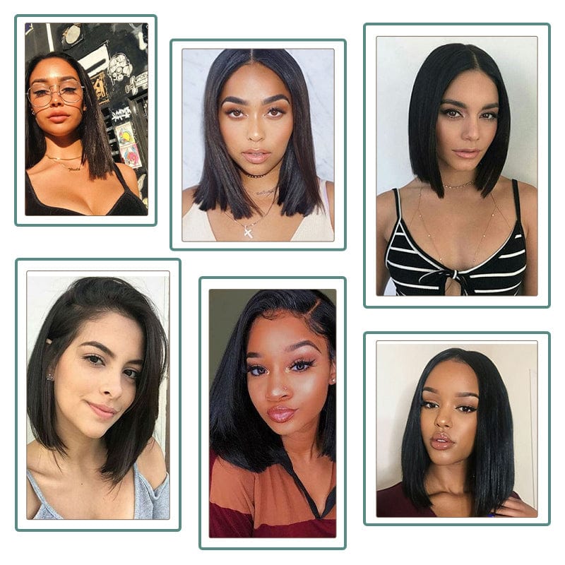 Cheap Short Wigs Raw Peruvian Bob Wig,Bob Wigs Brazilian Human Hair Lace Front,4*4 13*4 8-14 Inch Glueless Bob Wigs With Bangs