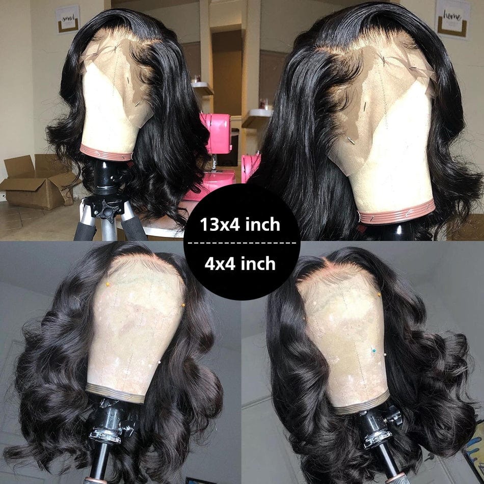 Cheap Wholesale Transparent HD Full Lace Double Drawn Meek Short Body Bob Wig Virgin Hair