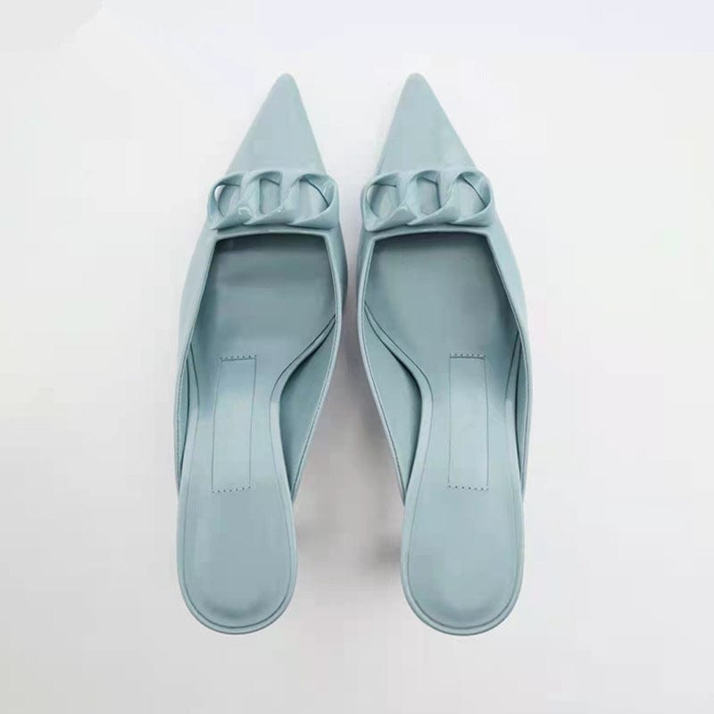 Chinese Wholesale Stiletto Chain Sexy Ladies Slippers Sandals Chaussures Femmes Women Mules Heels