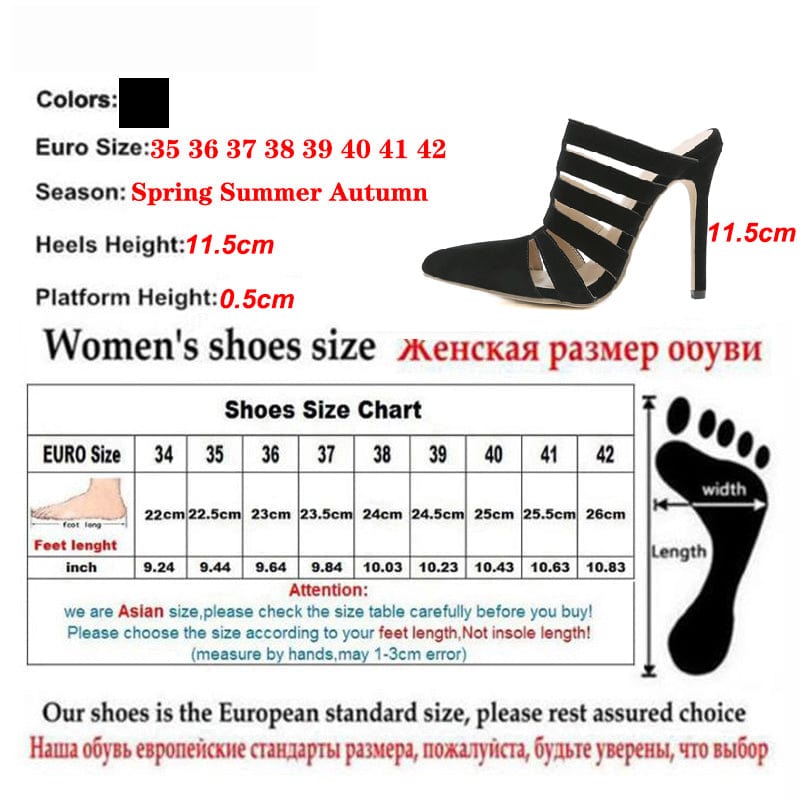 Classics Rome Style Thin High Heel 2022 Black Pointed Toe Ankle Slip-On Slingbacks Party Dress Office Pumps 35-42 Women Shoes