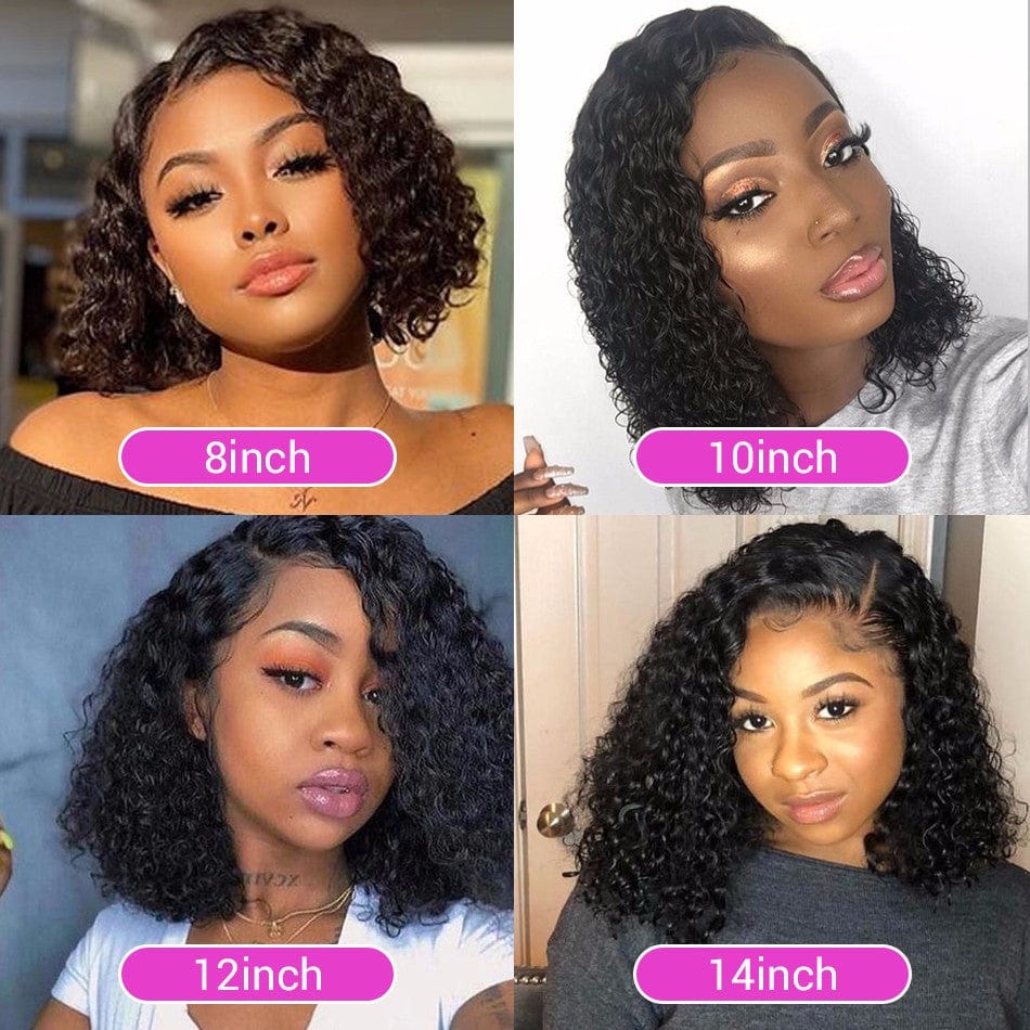 Cranberry Hair Brazilian Virgin Remy Transparent Closure 13x4 4x4 HD Lace Frontal Human Hair Short Bob Wigs for Black Women