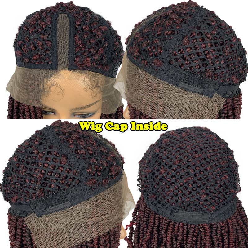 Crochet Braid Twist Wig Afro Locs Heat Resistant Kinky Curly Braids Hair High Fiber Deep Part Synthetic Lace Front Wig