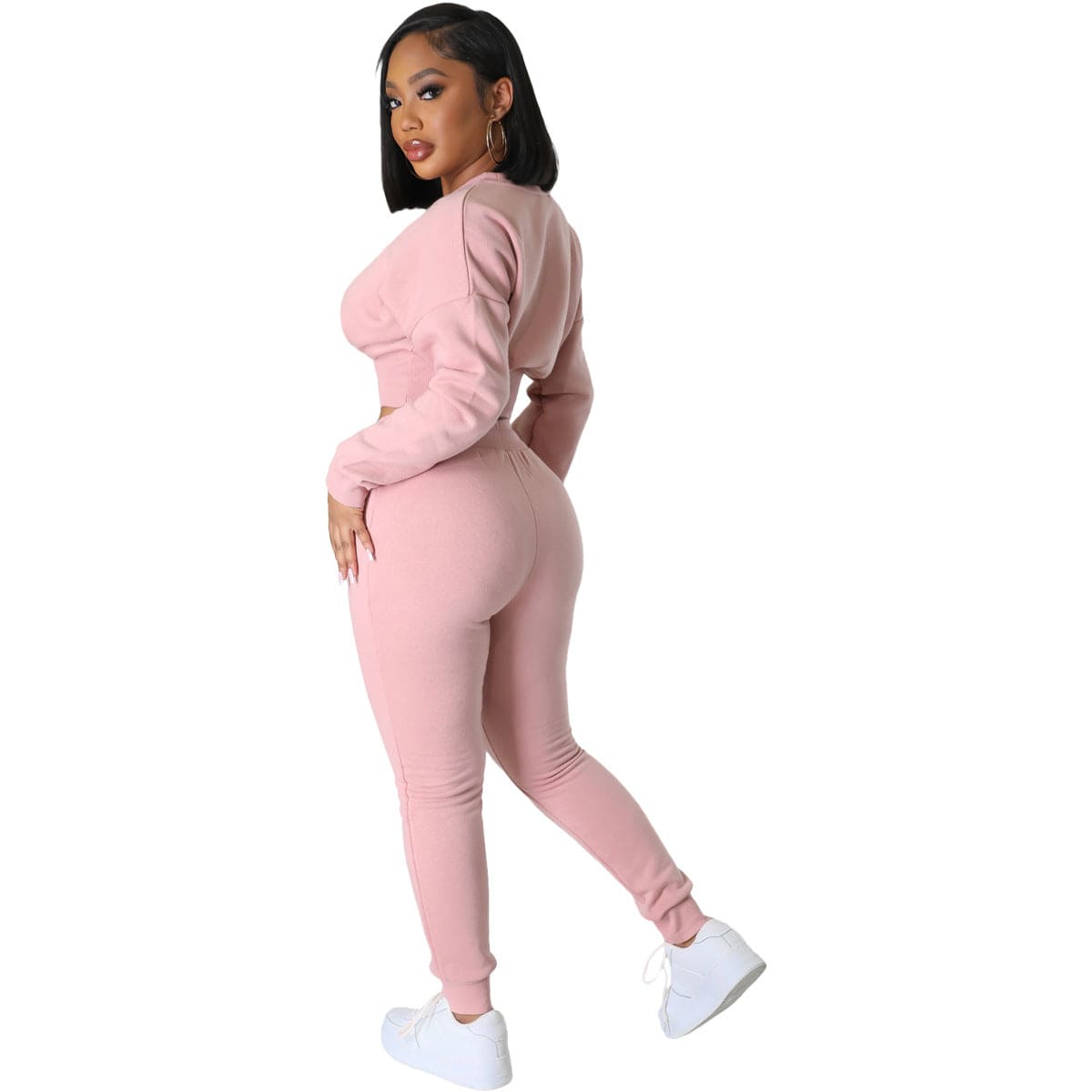 Crop Sweatshirt Sweatsuit Women New Stylish Sweatshirt And Jogging Sweatsuit Thick 2 Piece Set Tracksuits For Women