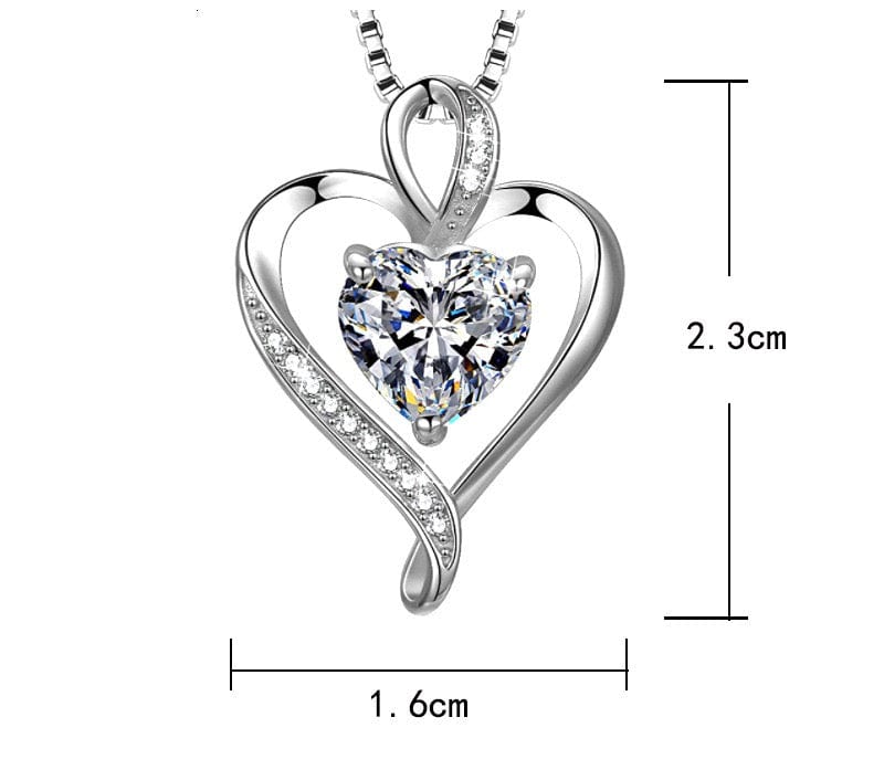 Crystal Stainless steel Hot saleHeart necklace heart-shaped zircon pendant ladies clavicle chain fashion jewelry