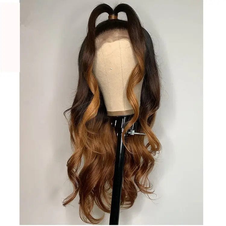 Customized Long Wavy Wigs Highlights Three Tone Wigs