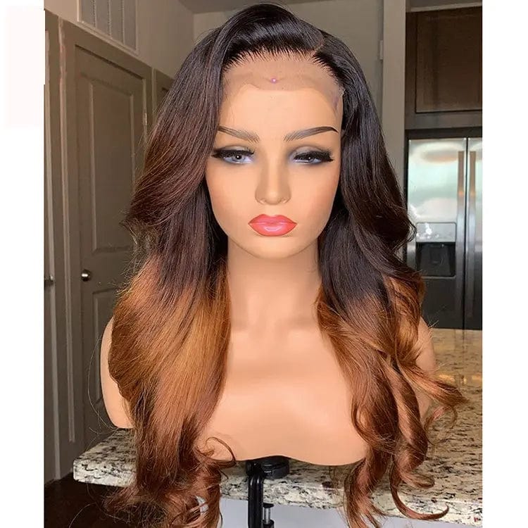 Customized Long Wavy Wigs Highlights Three Tone Wigs