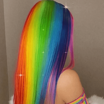 Customized Rainbow New Style Wig Ombre Lace Front Wig Long Wave Brazilian Hair Human Hair Wigs With Baby Hair