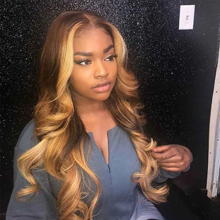 Customized Texture Long 40 Inches Honey Brown Wigs