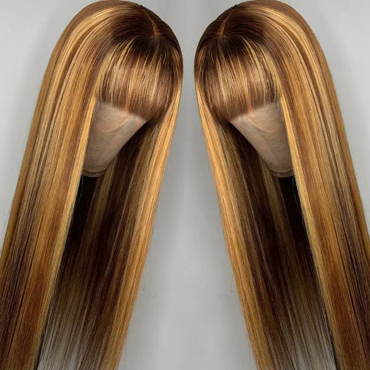 Customized Texture Long 40 Inches Honey Brown Wigs