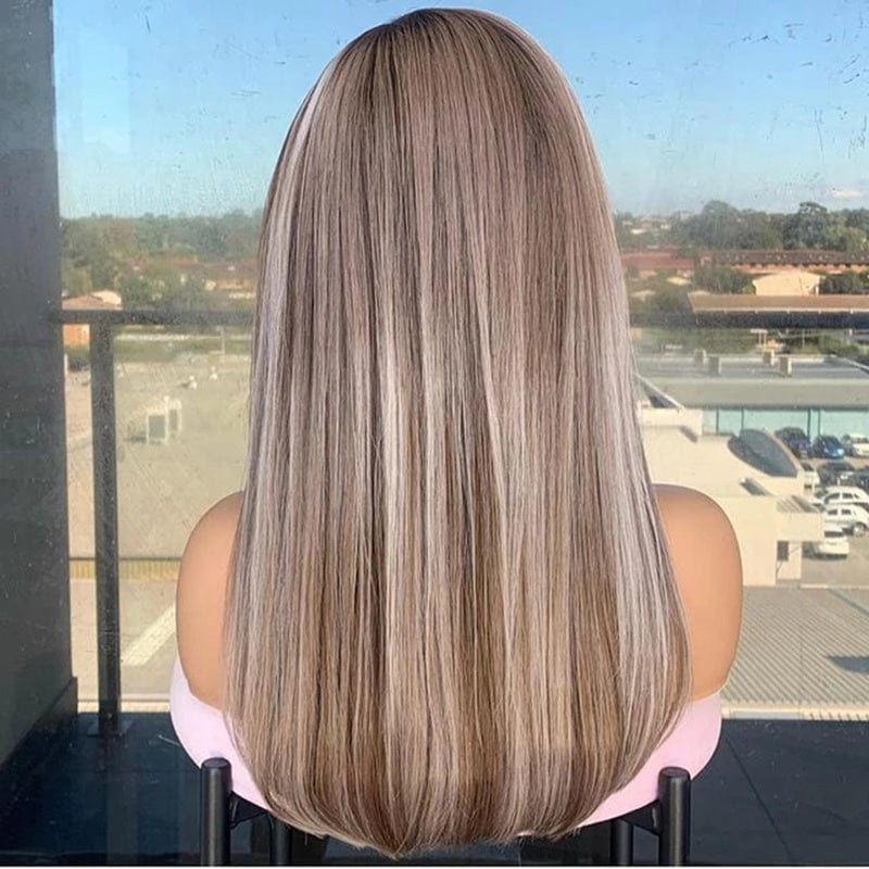 Customized Texture Straight Wave Highlight Ash Platinum Ombre Raw Brazilian Cuticle Aligned Hair Transparent Lace Front Wigs