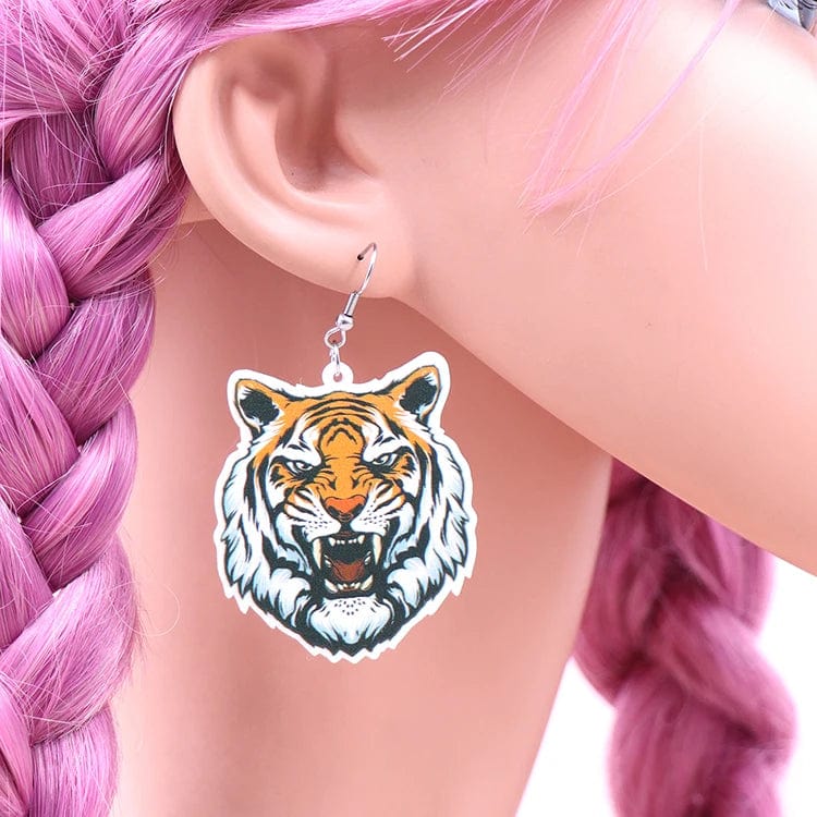 cute / 1.7*2in / Clear Syasibo jewelry ERS872ER1749 1pair New arrival CN Drop tiger TRENDY Acrylic earrings Jewelry for women 316L Stainless Steel