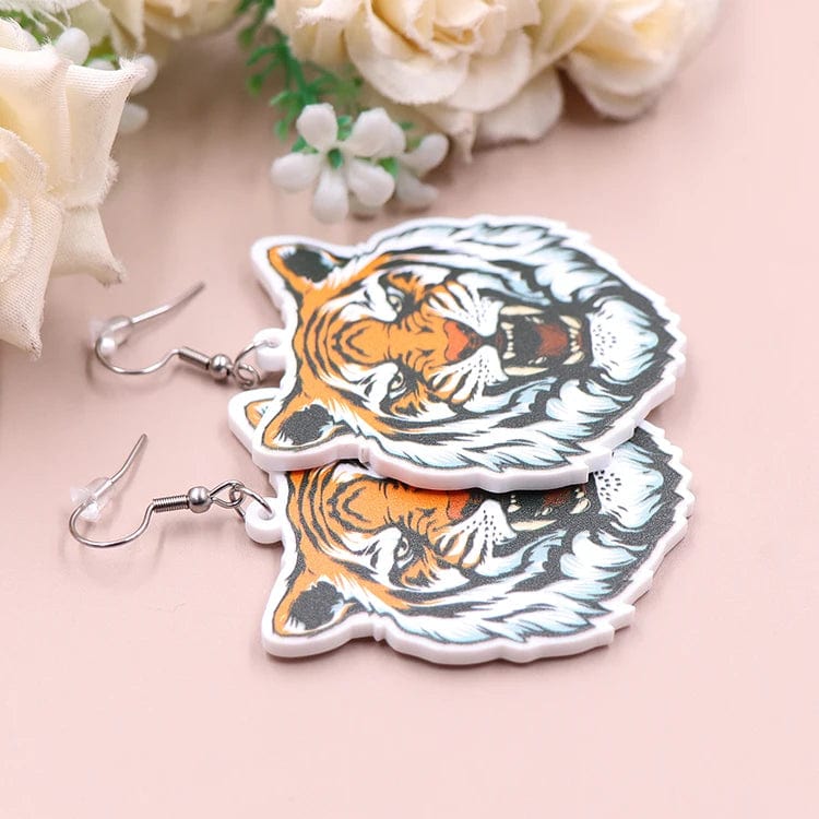 cute / 1.7*2in / Clear Syasibo jewelry ERS872ER1749 1pair New arrival CN Drop tiger TRENDY Acrylic earrings Jewelry for women 316L Stainless Steel