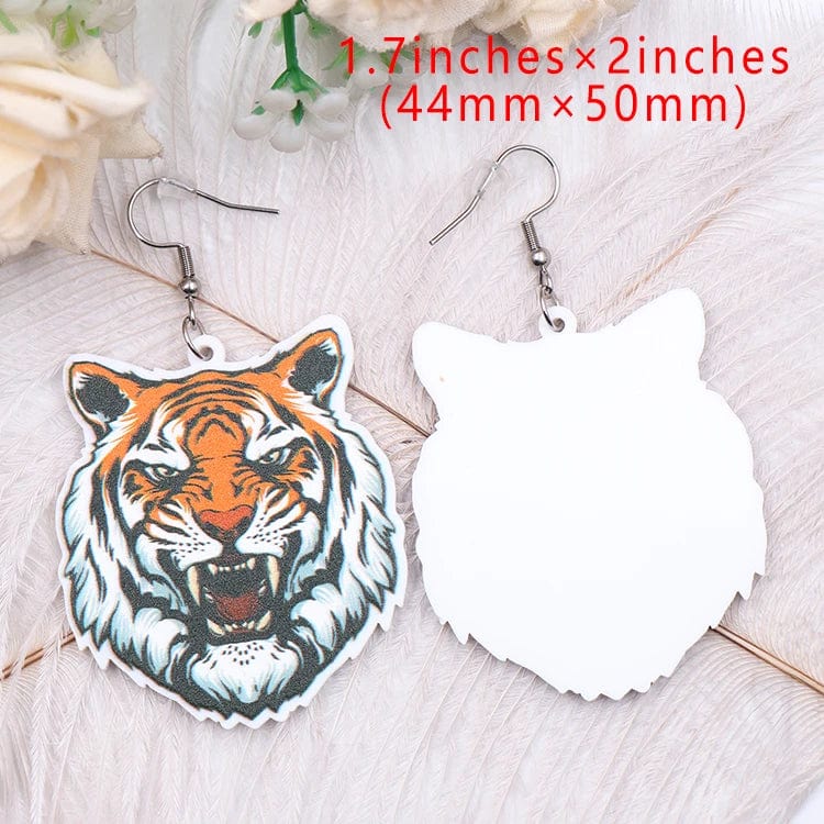 cute / 1.7*2in / Clear Syasibo jewelry ERS872ER1749 1pair New arrival CN Drop tiger TRENDY Acrylic earrings Jewelry for women 316L Stainless Steel