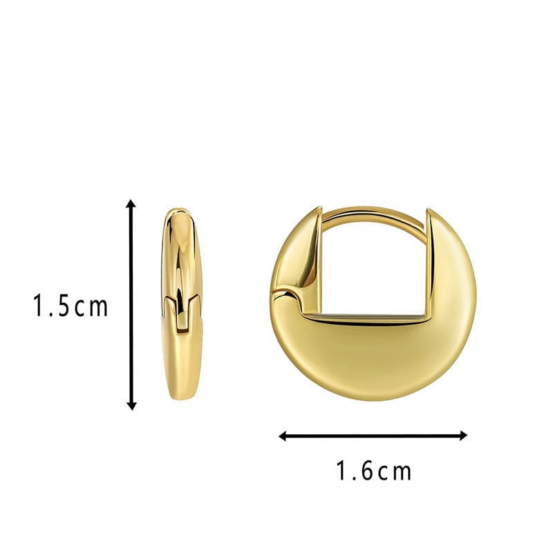 CYE0433 Smooth surface texture exquisite earring jewelry Brass gold-plated simple round ring ear buckle