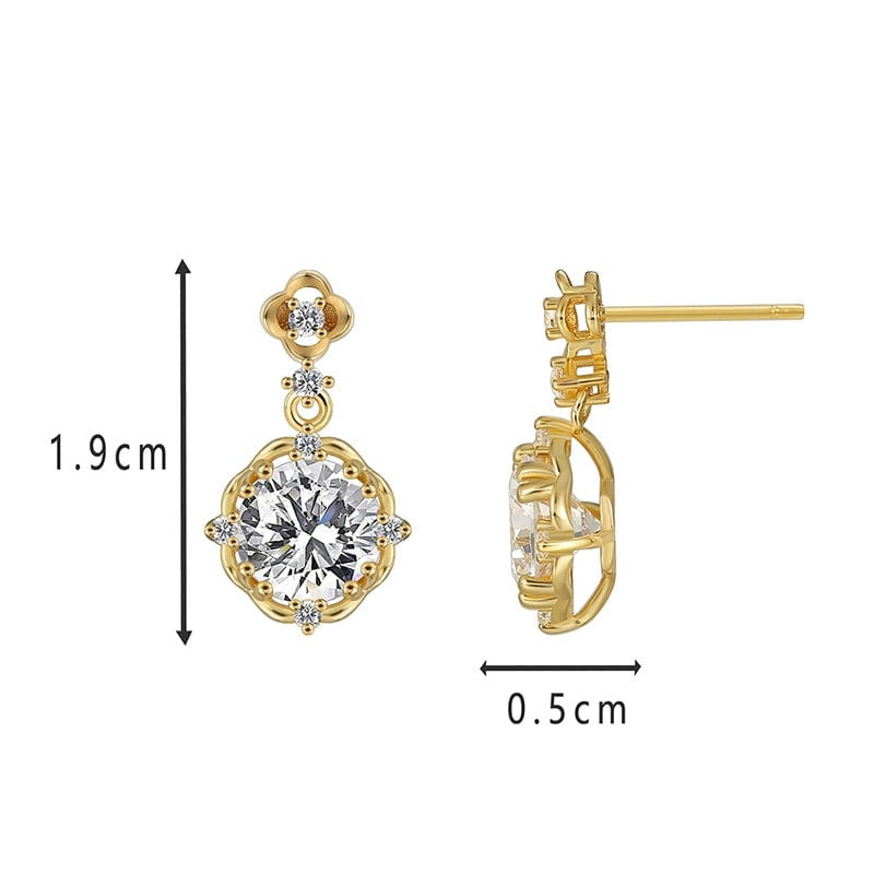 CYE0544 Christmas Accessories Simple Ice Earrings Jewelry Copper gold-plated new zircon earrings anti allergy