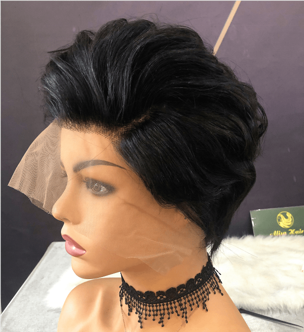 Daily Wearing Short Pixie Cut Human Hair Wigs Virgin Brazilian Cuticle Aligned Lace Front Wig For Woman