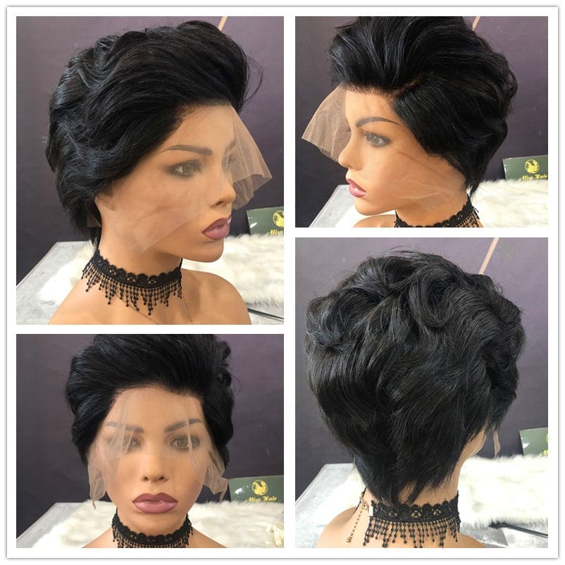 Daily Wearing Short Pixie Cut Human Hair Wigs Virgin Brazilian Cuticle Aligned Lace Front Wig For Woman