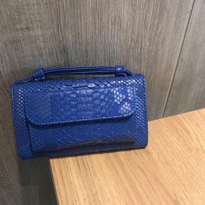 dark blue Pu Leather Women Shoulder Bags Snake Animal Chain Clutch Luxury Small Designer  Python Pattern Handbags