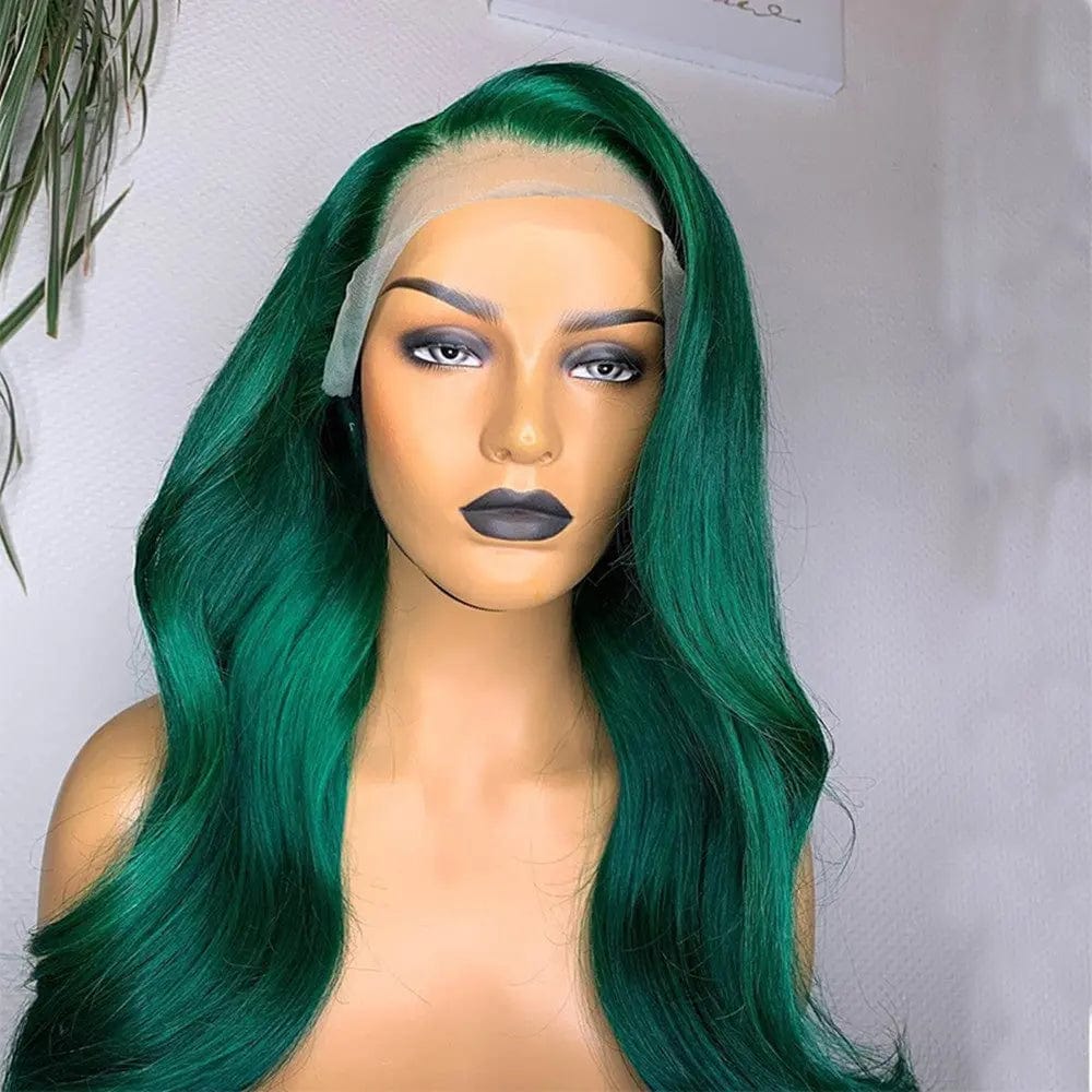 Dark Green Human Hair Wigs Brazilian Remy Hair