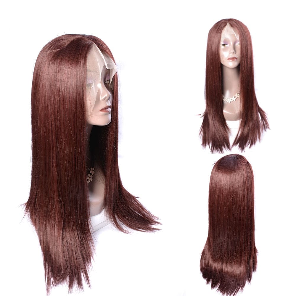 Dark Roots Real Natural For Women Straight NoShedding Comfortable Adjustable Ombre synthetic fiber wig with lace front