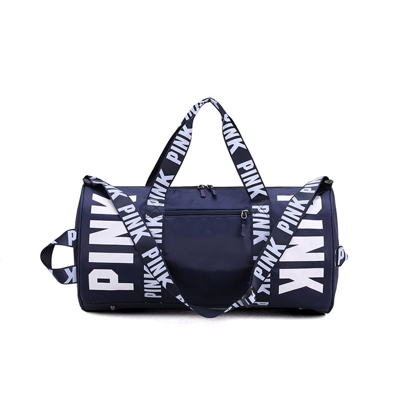 DEEP BLUE New Zipper Weekender Sport Gym Outdoor Pink Ladies Travel Bag Luggage Waterproof Duffle Fitness Bag Women