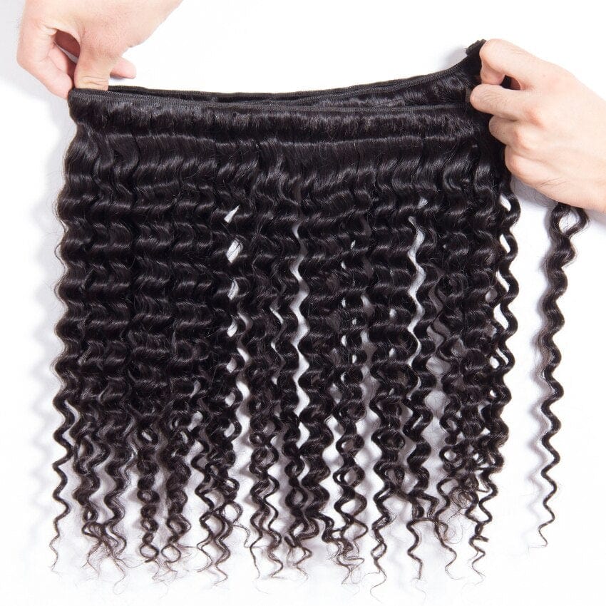 Deep Wave Human Hair Bundles With Closure Deep Curly Water Wave Hair Bundles With Frontal Closure 5x5 4x4 HD Lace Extensions