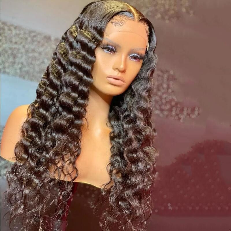 deepwave hd lace wig for black women loose deep wave 13x4 transparent hd lace frontal wigs 180 250% density hd full lace wigs