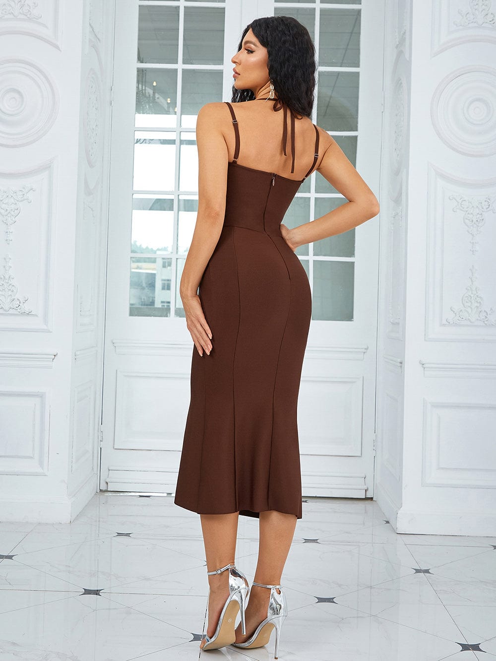 DH7965 Kimshein Vestido De Elegant Womens Clothing New Halter Sleeveless Bodycon Show Slim Evening Dresses Party Women