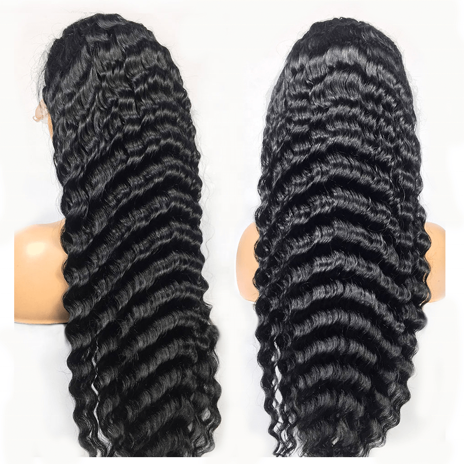 Double Weft 100% Raw Human Hair Deep Body Wave Full Cuticle Aligned Burmese Human Hair HD Lace Front Wig