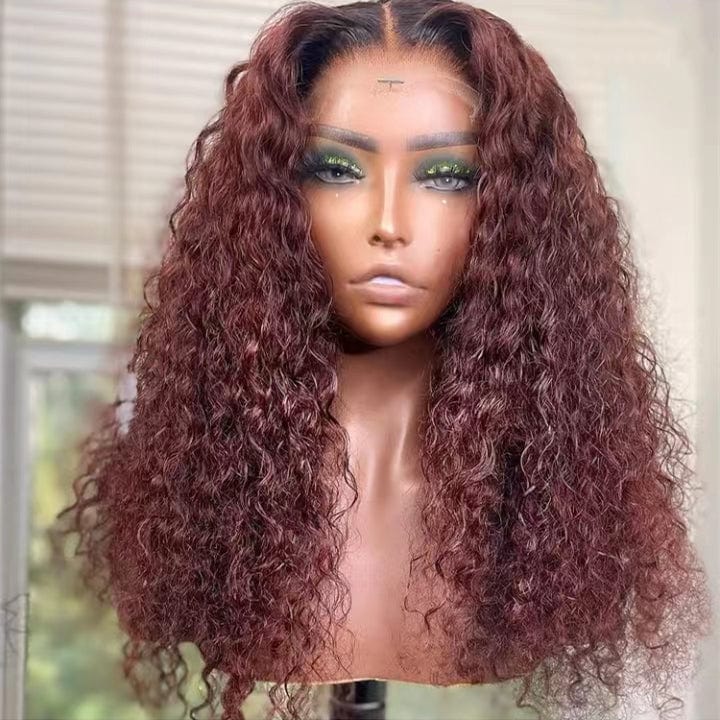 Drop Shipping High Ponytail Deep Curly Raw Hair Full 180% Density Double Welf Lace Frontal Closure Wigs For Black Women