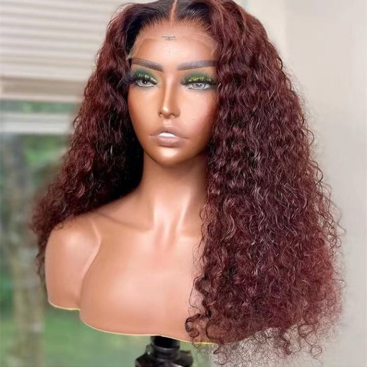 Drop Shipping High Ponytail Deep Curly Raw Hair Full 180% Density Double Welf Lace Frontal Closure Wigs For Black Women